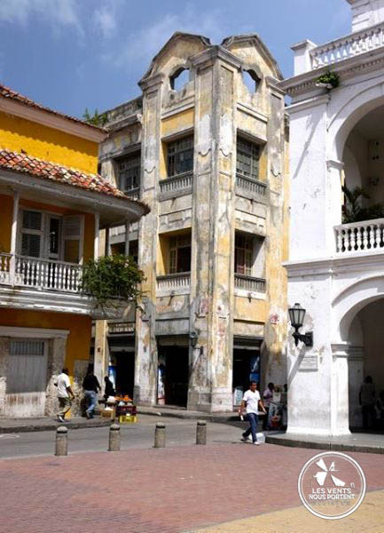 Immeuble dans le centre historique de Cartagena en Colombie